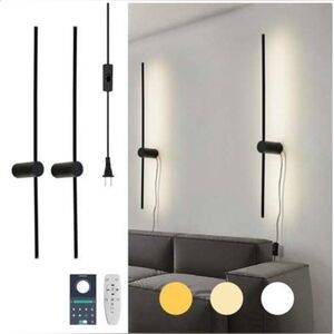 Set of 2 Modern Wall Sconce Black